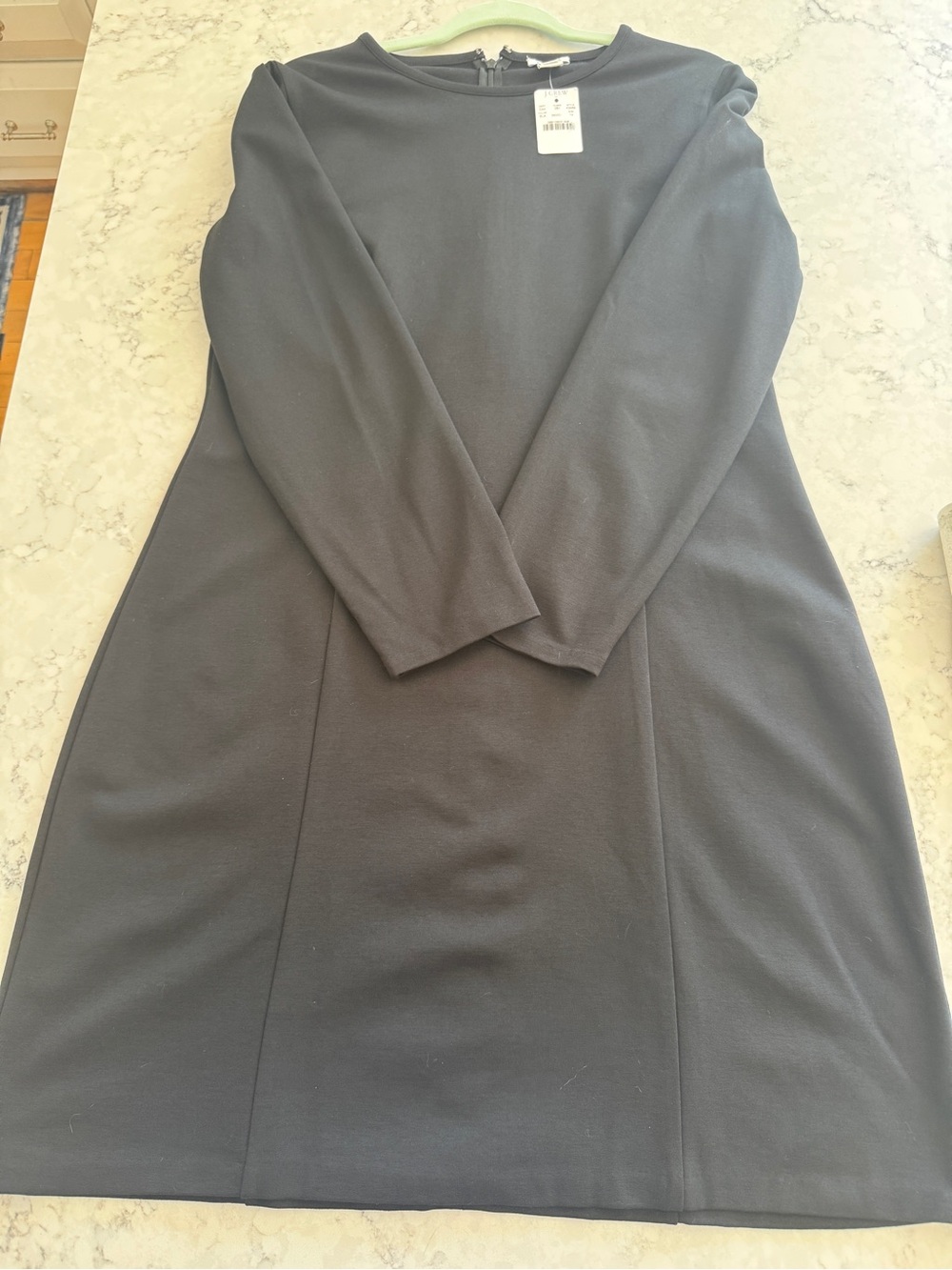 NWT J.Crew Black Dress Size 14 Long Sleeve Shift A-Line Career Business Casual - Picture 5 of 10